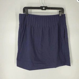 Diane Von Furstenberg Navy Blue Pleated Lined Mini Skirt 10 fits like an 8